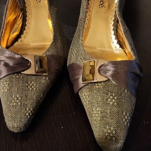 J Renee fabric slingback heels